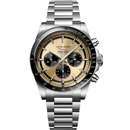 Luxury Conquest Automatic Chronograph Watch with a Dial and Black Subdials